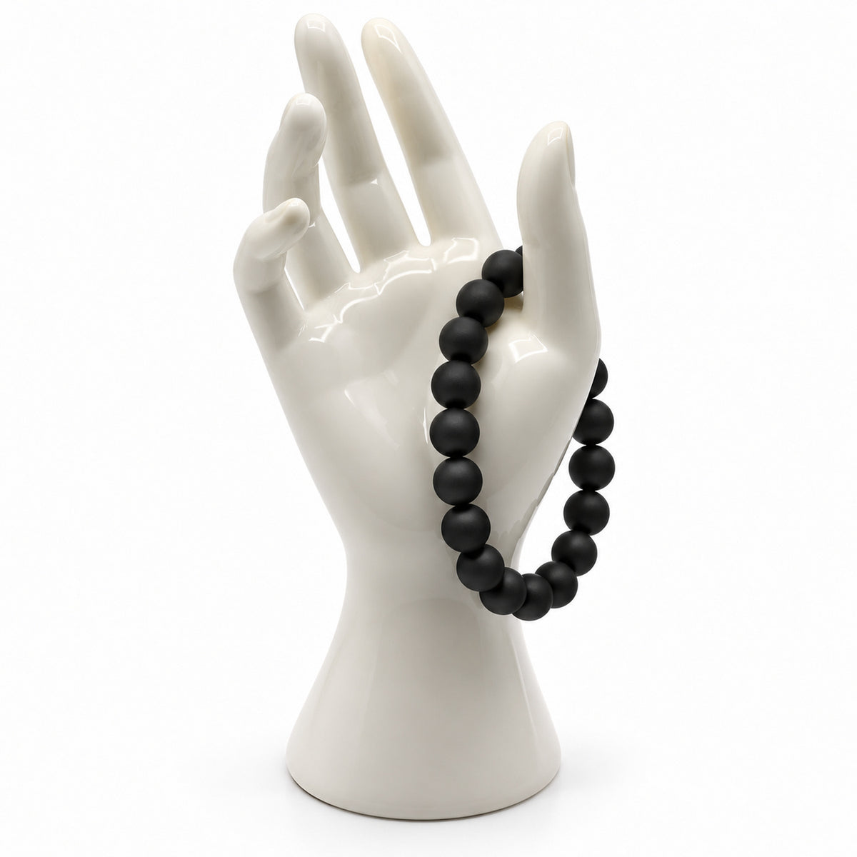 Black Onyx Bead Bracelet – Macro bead detail